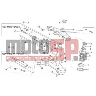 Aprilia - RSV 1000 2001 - Suspension - Washer steering tube cap - AP8152040 - ΒΙΔΑ M6x12*