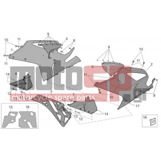 Aprilia - RSV 1000 2005 - Body Parts - Coachman. FRONT - I Karines - AP8161015 - Πείρος στερέωσης