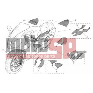 Aprilia - RSV 1000 2004 - Frame - Acc. - Special chassis - AP8797163 - Σετ καλύμματος σέλας μαύρ.