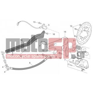 Aprilia - RSV 1000 2004 - Brakes - Caliper BRAKE BACK - AP8152302 - ΒΙΔΑ M5X12