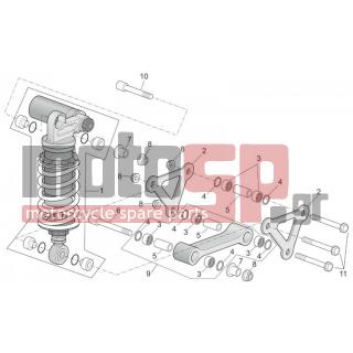 Aprilia - RSV 1000 2005 - Suspension - Connecting rod and rear shock absorbers - AP8163125 - ΑΜΟΡΤΙΣΕΡ ΠΙΣΩ RSV R