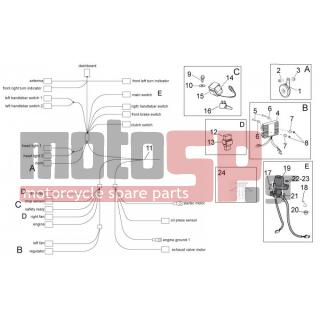 Aprilia - RSV4 APRC R ABS 1000 2013 - Electrical - Electrical installation I - AP8121096 - Δακτύλιος οδηγός σε σχήμα 'T' 8,2x12x4