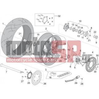 Aprilia - RSV4 RACING FACTORY LE 1000 2015 - Frame - rear wheel - 2R000270 - Kit parastrappi+flangia