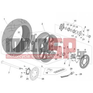 Aprilia - RSV4 RR 1000 2016 - Frame - rear wheel - 2B002116R - Εύκαμπτος σύνδεσμος κορώνας τροχού πίσω