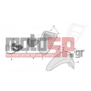 Aprilia - SCARABEO 100 4T E2 2005 - Body Parts - Bodywork FRONT II - AP8226724 - ΦΤΕΡΟ ΜΠΡΟΣ