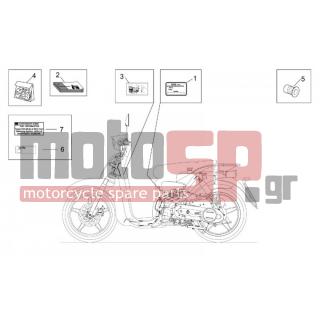 Aprilia - SCARABEO 100 4T E2 2005 - Body Parts - Booklets, labels and stickers - AP8277151 - Αυτοκόλλητο-σειρά