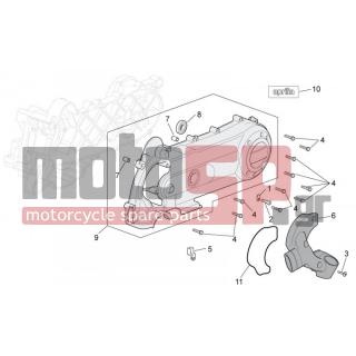 Aprilia - SCARABEO 100 4T E3 2009 - Engine/Transmission - COVER variator - 564629 - ΛΑΜΑΚΙ ΠΙΣΩ ΜΑΡΚ VX/R-X8
