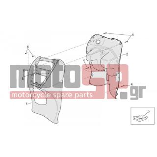 Aprilia - SCARABEO 100 4T E3 2011 - Body Parts - Bodywork FRONT III - 63598500XM5 - Ποδιά εμπρός καφέ