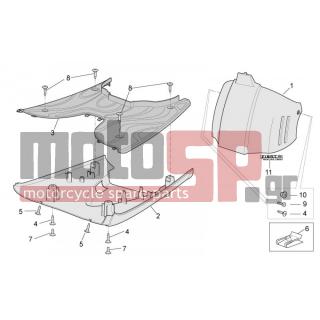 Aprilia - SCARABEO 100 4T E3 2012 - Body Parts - Body Central II - 63597400XD4 - Καπάκι ελέγχου blu