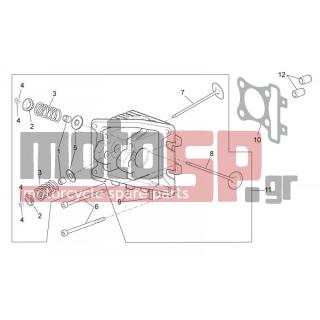 Aprilia - SCARABEO 100 4T E3 2011 - Engine/Transmission - Head - valves - 277916 - ΟΔΗΓΟΣ ΚΑΠΑΚΙΟΥ SC 50500 4T 7,5 x 12