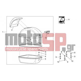 Aprilia - SCARABEO 100 4T E3 2011 - Body Parts - Baggage - 63599100XM5 - Μπαγκαζιέρα