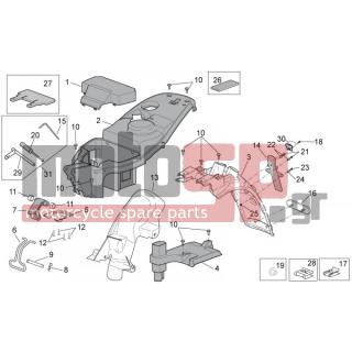 Aprilia - SCARABEO 100 4T E3 2011 - Frame - Rear body II - AP8102375 - ΚΛΙΠΣ M5 AP8102375