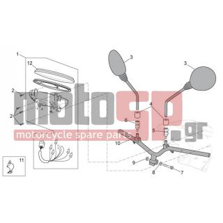 Aprilia - SCARABEO 100 4T E3 2011 - Frame - Steering wheel - dashboard - AP8220462 - ΛΑΣΤΙΧΟ ΚΑΘΡΕΠΤΗ MOJITO/SCAR 50-100