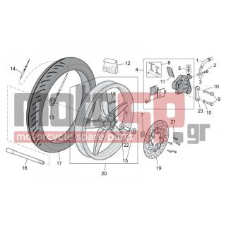 Aprilia - SCARABEO 100 4T E3 2011 - Brakes - Front wheel, disc brake - 127927 - ΦΛΑΝΤΖΑ ΒΙΔΑΣ ΜΑΡΚ #10x#14x1