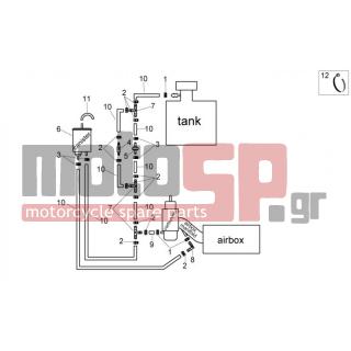 Aprilia - SCARABEO 100 4T E3 NET 2009 - Κινητήρας/Κιβώτιο Ταχυτήτων - Circuit recovering gasoline fumes - AP8141228 - Σφιχτήρας d.78x750