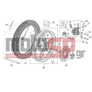 Aprilia - SCARABEO 100 4T E3 NET 2009 - Φρένα - Front wheel, disc brake - AP8213224 - Καπάκι δαγκάνας φρένου