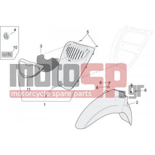 Aprilia - SCARABEO 100 4T E3 NET 2010 - Body Parts - Bodywork FRONT II - AP8121096 - Δακτύλιος οδηγός σε σχήμα 'T' 8,2x12x4