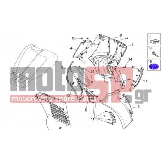 Aprilia - SCARABEO 250 LIGHT E3 2007 - Body Parts - Bodywork FRONT II - AP8102375 - ΚΛΙΠΣ M5 AP8102375