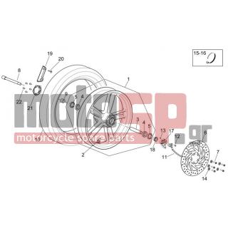 Aprilia - SCARABEO 300 LIGHT E3 2009 - Frame - FRONT wheel - 666295 - Ελαστικό (Michelin) 110/70-16
