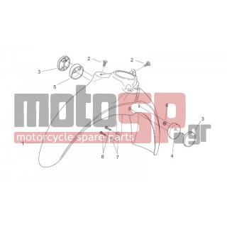 Aprilia - SCARABEO 50 2T (KIN. MINARELLI) 2001 - Body Parts - Bodywork FRONT VI - Feather - AP8150444 - ΒΙΔΑ M3,9X10