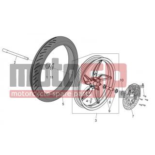 Aprilia - SCARABEO 50 2T 2014 - Πλαίσιο - FRONT wheel