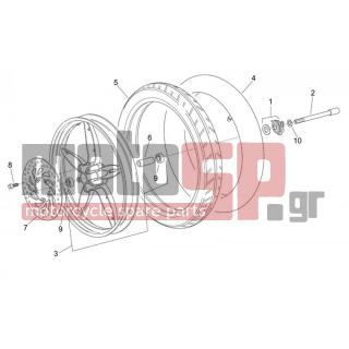 Aprilia - SCARABEO 50 2T E2 (KIN. PIAGGIO) 2005 - Frame - FRONT wheel - AP8225285 - Πείρος εμπρόσθιου τροχού