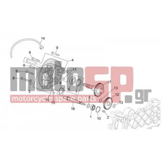 Aprilia - SCARABEO 50 2T E2 (KIN. PIAGGIO) 2007 - Engine/Transmission - final differential - 478197 - ΡΟΔΕΛΑ ΑΞΟΝΑ ΔΙΑΦ SCOOTER 50-100 5 MM