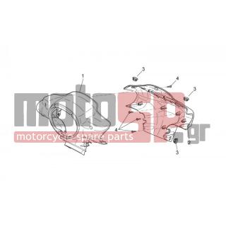 Aprilia - SCARABEO 50 2T E2 (KIN. PIAGGIO) 2011 - Body Parts - Bodywork FRONT I - lamp base - 85175900XR6 - Βάση ταμπλό, κόκκιν.