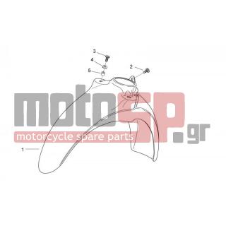 Aprilia - SCARABEO 50 2T E2 (KIN. PIAGGIO) 2011 - Body Parts - Bodywork FRONT VI - Feather - 63598800XP3 - Φτερό εμπρός κόκκ.