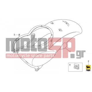 Aprilia - SCARABEO 50 2T E2 (KIN. PIAGGIO) 2011 - Body Parts - Body BACK I - Tail - 63597700A1 - Αυτοκόλλητο-σειρά