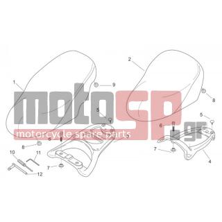 Aprilia - SCARABEO 50 2T E2 NET 2009 - Body Parts - Saddle - grid - AP8229454 - Σέλα μακριά γκρι
