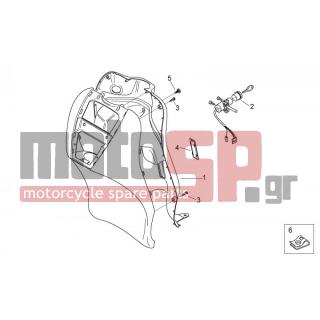 Aprilia - SCARABEO 50 2T E2 NET 2010 - Body Parts - Bodywork FRONT V - ext. apron - AP8152302 - ΒΙΔΑ M5X12