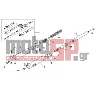 Aprilia - SCARABEO 50 2T E2 NET 2010 - Suspension - Fork Front II - AP8223087 - Βίδα ΤΕ με ροδέλα M8x25