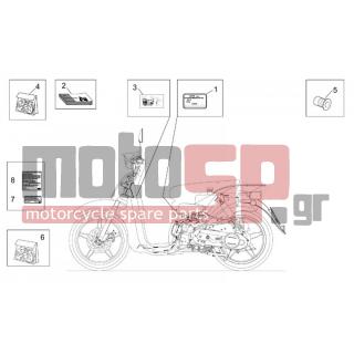 Aprilia - SCARABEO 50 4T 2V E2 2004 - Body Parts - Booklets, labels and stickers - AP8267653 - Αυτοκόλλητο-σειρά