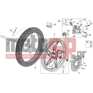 Aprilia - SCARABEO 50 4T 4V 2014 - Brakes - Front wheel, disc brake - 2B000654 - Καλώδιο χιλιομετρητή