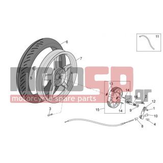 Aprilia - SCARABEO 50 4T 4V E2 2010 - Brakes - Rear wheel - Drum Brakes - 828863 - Βίδα ΤΕ με ροδέλα