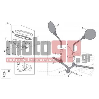 Aprilia - SCARABEO 50 4T 4V NET 2009 - Frame - Steering wheel - dashboard - 852383 - Τιμόνι με βαμμένο με καταφόρηση