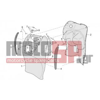 Aprilia - SCARABEO 50 DITECH 2004 - Body Parts - Bodywork FRONT III - AP8258863 - Προστατευτικό δεξ. γκρι