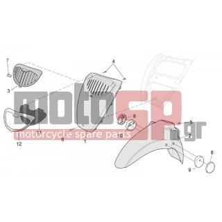 Aprilia - SCARABEO 50 DITECH 2004 - Body Parts - Bodywork FRONT II - AP8226813 - Προφυλακτήρας εμπρός, λευκ.
