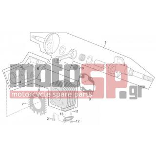 Aprilia - SCARABEO 50 DITECH 2001 - Κινητήρας/Κιβώτιο Ταχυτήτων - Cylinder - Piston - AP3EVA000433 - ΦΛΑΝΤΖΑ ΚΥΛ SR-SCAR 50 DIT