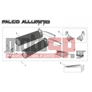 Aprilia - SL 1000 FALCO 2000 - Body Parts - Acc. - Transformation II - AP8796554 - Σετ εξατμίσεων alu