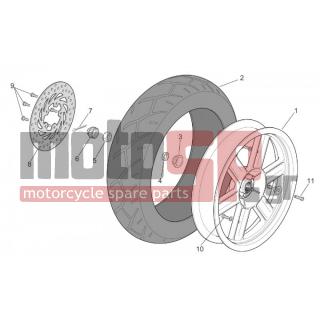 Aprilia - SPORT CITY 125-200 E2 2004 - Frame - rear wheel - AP8128127 - Πίσω τροχός γυμνός γκρι