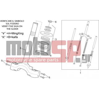 Aprilia - SPORT CITY CUBE 250-300 IE E3 2012 - Suspension - Fork - steering tube Base - 896500 - Βίδα