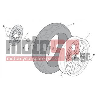 Aprilia - SPORT CITY CUBE 250-300 IE E3 2012 - Frame - rear wheel - 860244 - Τροχός πίσω χωρίς παρελκόμενα, μαύρ.ς