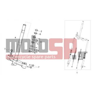 Aprilia - SPORT CITY ONE 125 4T E3 2010 - Body Parts - Base with column - 665997 - Front fork assembly