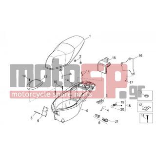 Aprilia - SPORT CITY ONE 50 4T 2V E2 2010 - Body Parts - Body Central III - 852990 - ΚΑΠΑΚΙ ΜΠΑΤΑΡΙΑΣ TYPH MY10-SP CITY ONE
