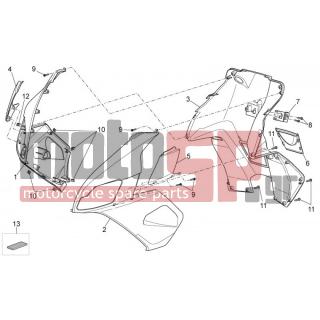 Aprilia - SR 50 CARB 2014 - Body Parts - Bodywork FRONT III - 2H000324000H4 - Ποδιά εμπρός δεξιά ασημί