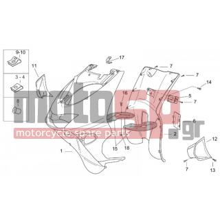 Aprilia - SR 50 H2O (DITECH+CARB) 2004 - Body Parts - Bodywork FRONT III - AP8150413 - ΒΙΔA 3,9x14 SHIVER 750