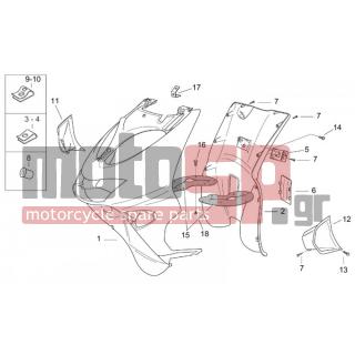 Aprilia - SR 50 H2O (IE+CARB) 2009 - Body Parts - Bodywork FRONT III - AP8150179 - ΡΟΔΕΛΑ