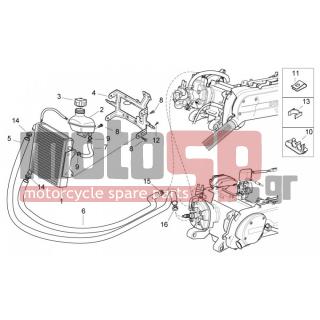 Aprilia - SR 50 H2O (IE+CARB) 2007 - Engine/Transmission - cooling system - CM001905 - ΚΟΛΙΕΣ